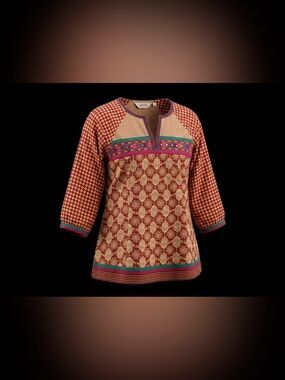 Akkriti Boho Ethnic Print Tunic Top Size XL